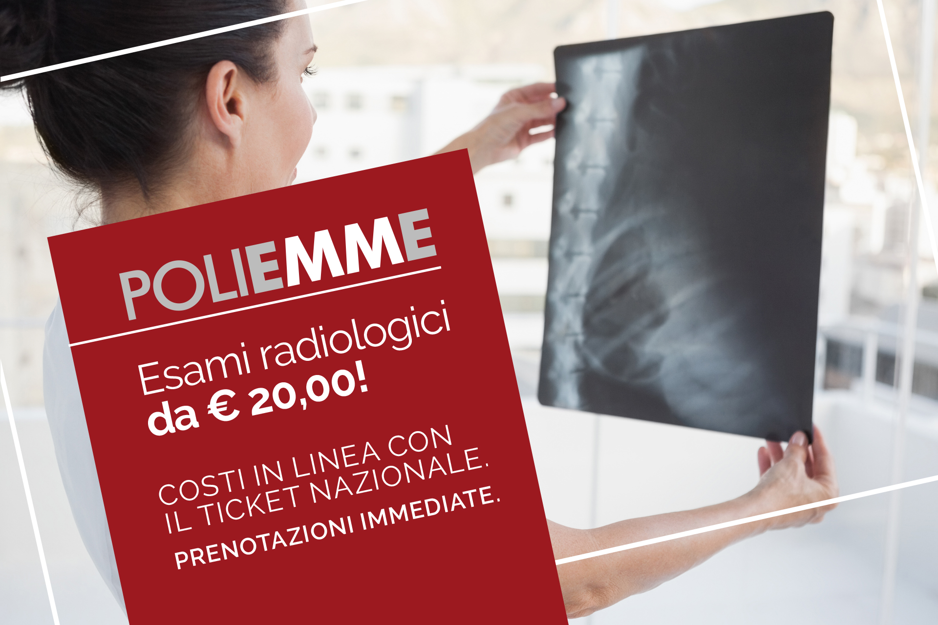 Centro Poliemme. Banner radiologia e servizi e sanitari